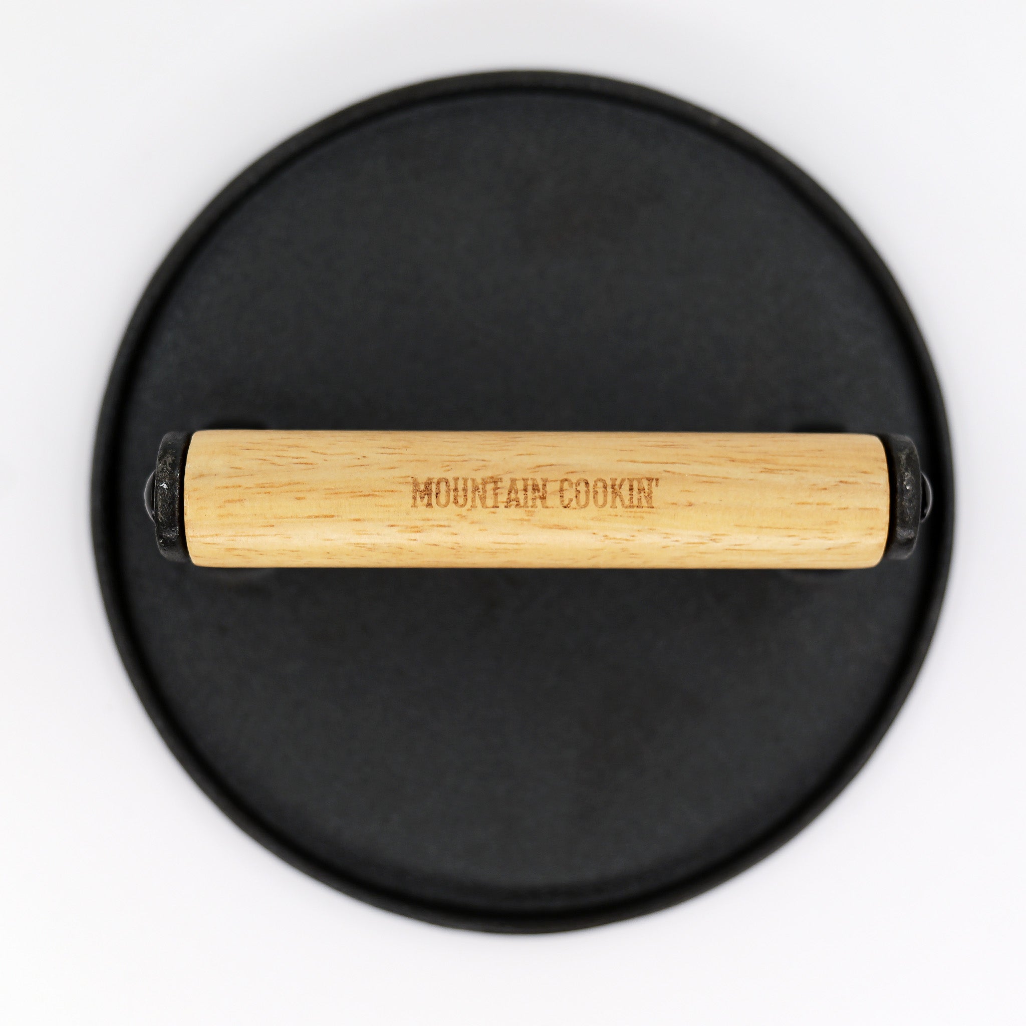 Bacon Press - 6.875" - Unique Flat Bottom - Heavy - Duty Cast Iron - Round - Flat Bottom Smashburger Press - Grill Press - A Roger Special! - Mountain Cookin' with Missy