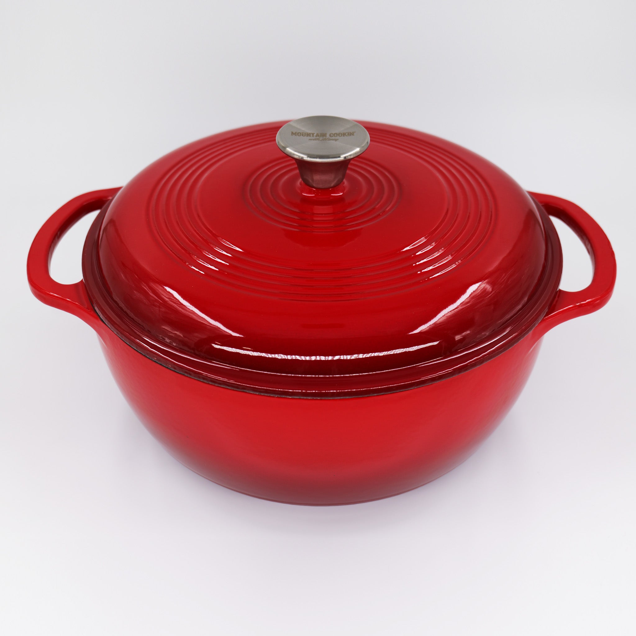 3 Quart Enameled Cast Iron Dutch Oven with Lid - Rooster Red - Mountain Cookin' with Missy