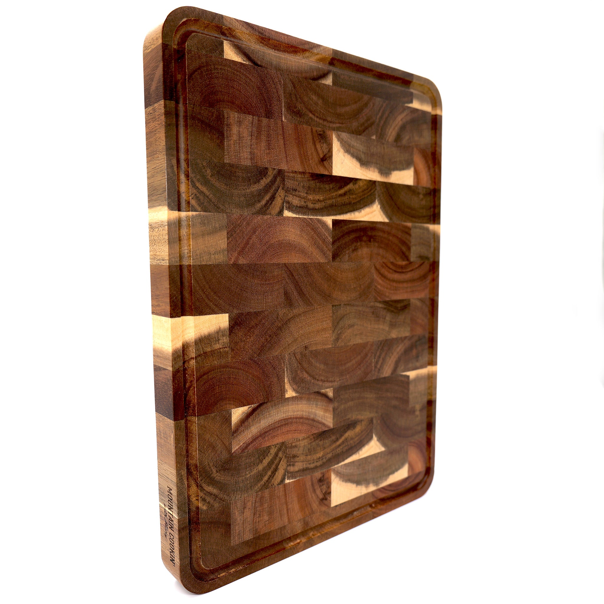 Acacia Wood Cutting Board 13.5" x 9.75" x 1" - Mountain Cookin' with Missy