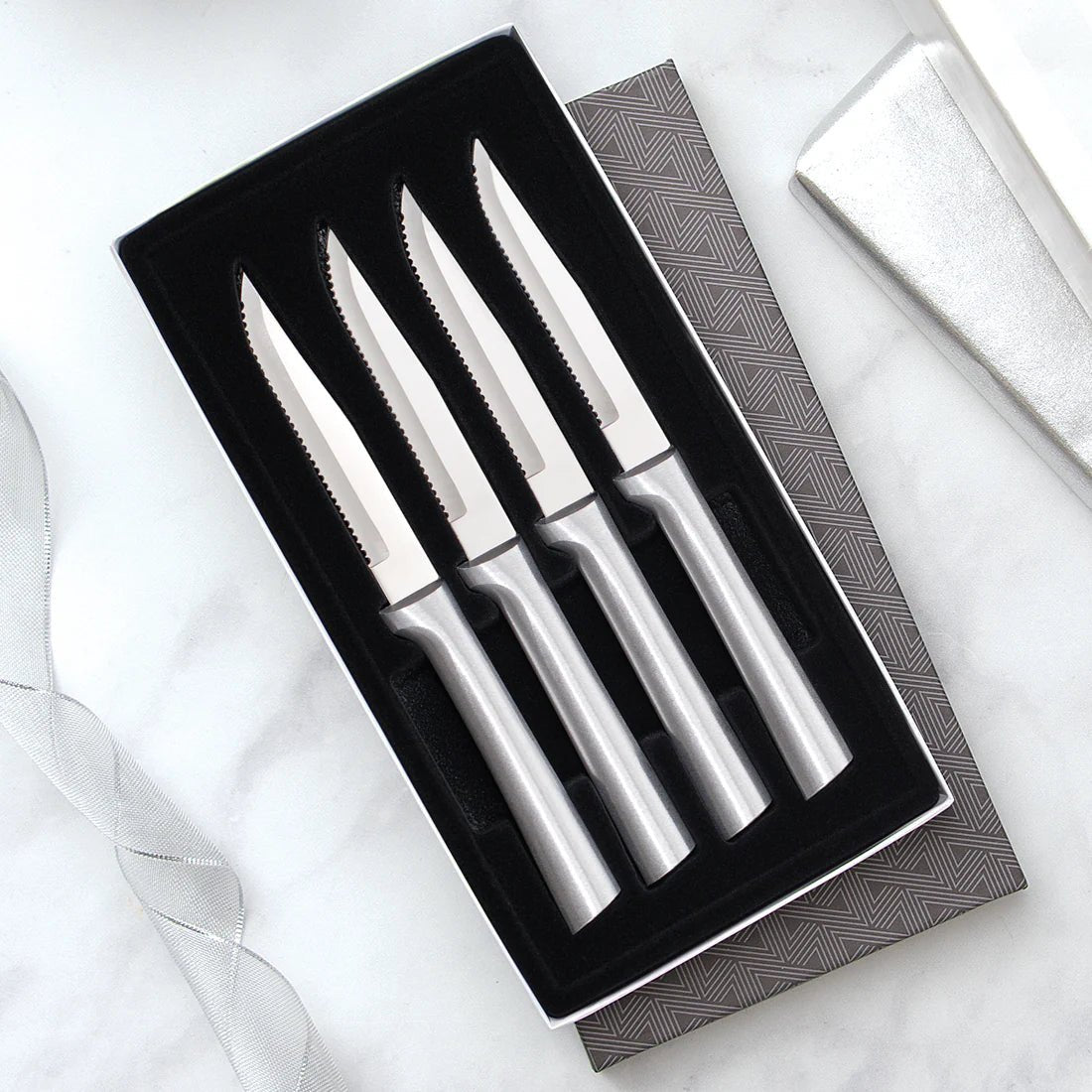 Four Serrated Steak Knives Gift Set - Mountain Cookin' with Missy