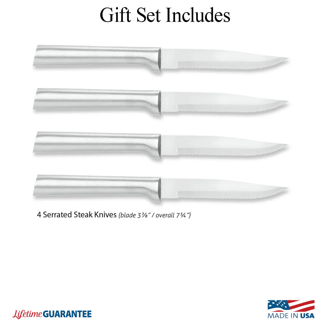 Four Serrated Steak Knives Gift Set