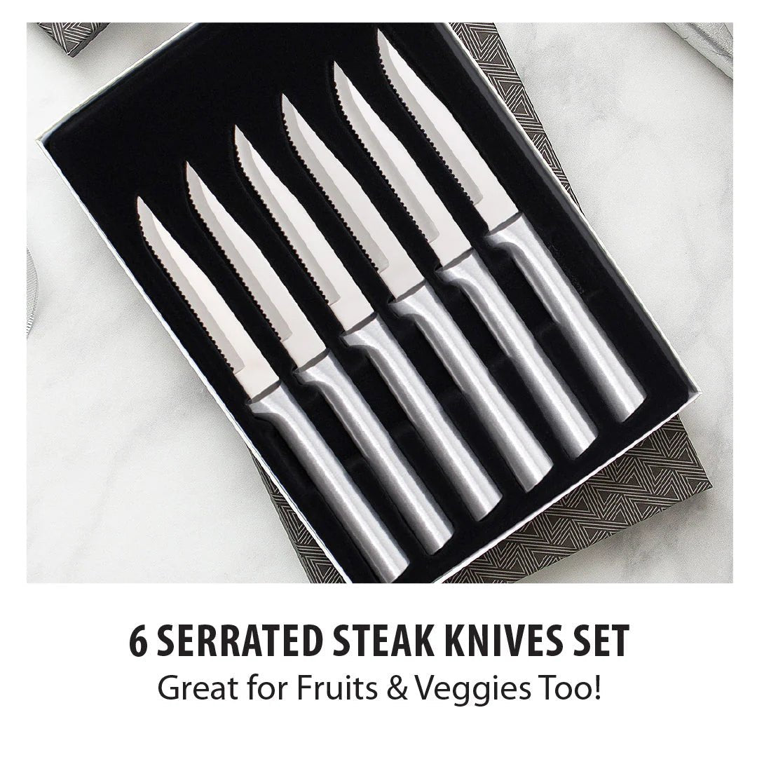 Six Serrated Steak Knives Gift Set - Mountain Cookin' with Missy