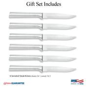 Six Serrated Steak Knives Gift Set - Mountain Cookin' with Missy