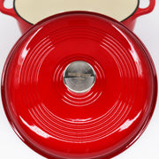 7 Quart Enameled Cast Iron Dutch Oven with Lid - Rooster Red - Mountain Cookin' with Missy