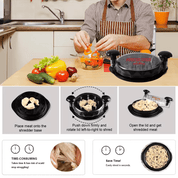 Large Chicken Breast Shredder Tool – Twist Clear Design with Suction Cups (13.4 oz Capacity) - Mountain Cookin' with Missy