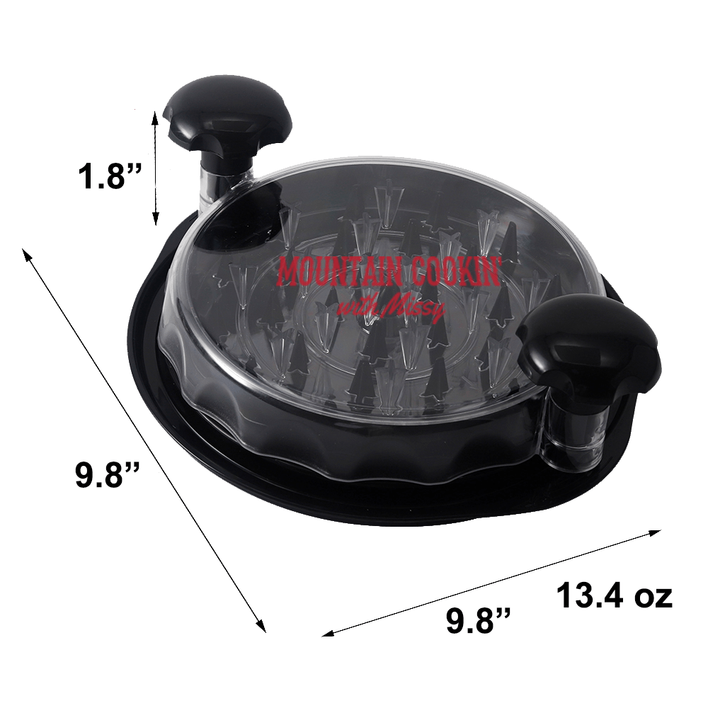 Large Chicken Breast Shredder Tool – Twist Clear Design with Suction Cups (13.4 oz Capacity) - Mountain Cookin' with Missy