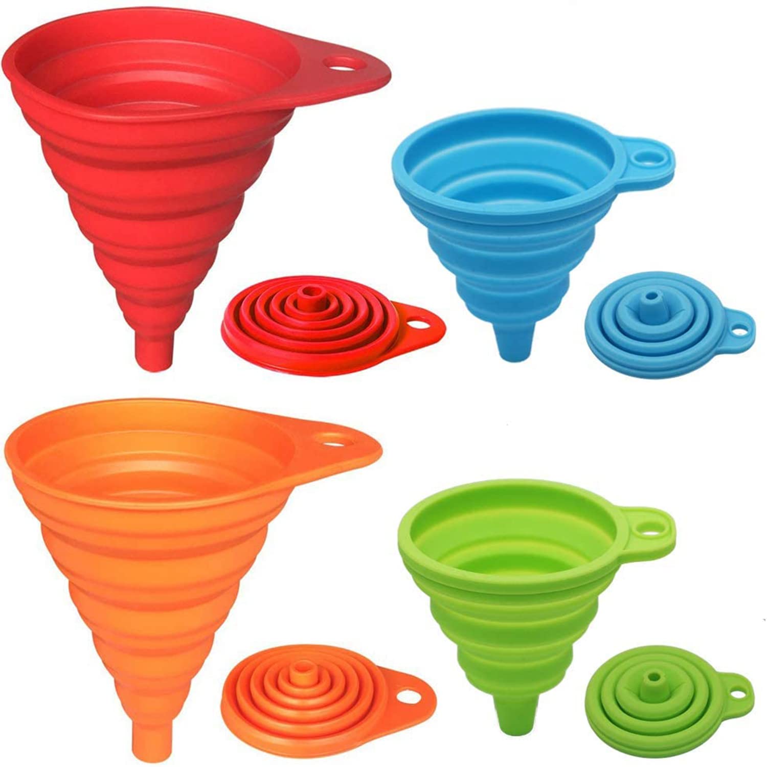 Foldable Silicone Kitchen Funnels – Collapsible Funnel Set - Mountain Cookin' with Missy
