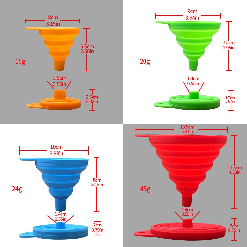 Foldable Silicone Kitchen Funnels – Collapsible Funnel Set - Mountain Cookin' with Missy