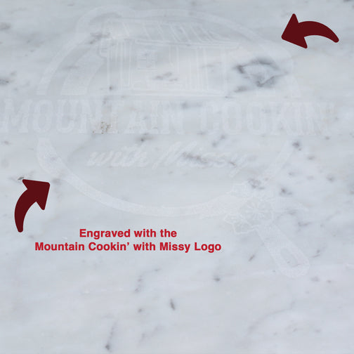 Marble Multi-Purpose Pastry Slab, Rolling Board Slab, Candy Slab with Non-Slip Feet For Stability & Scratch Protection For Countertops. Easy To Clean. Trivet (15.75" x 19.75" x 0.75") - Mountain Cookin' with Missy