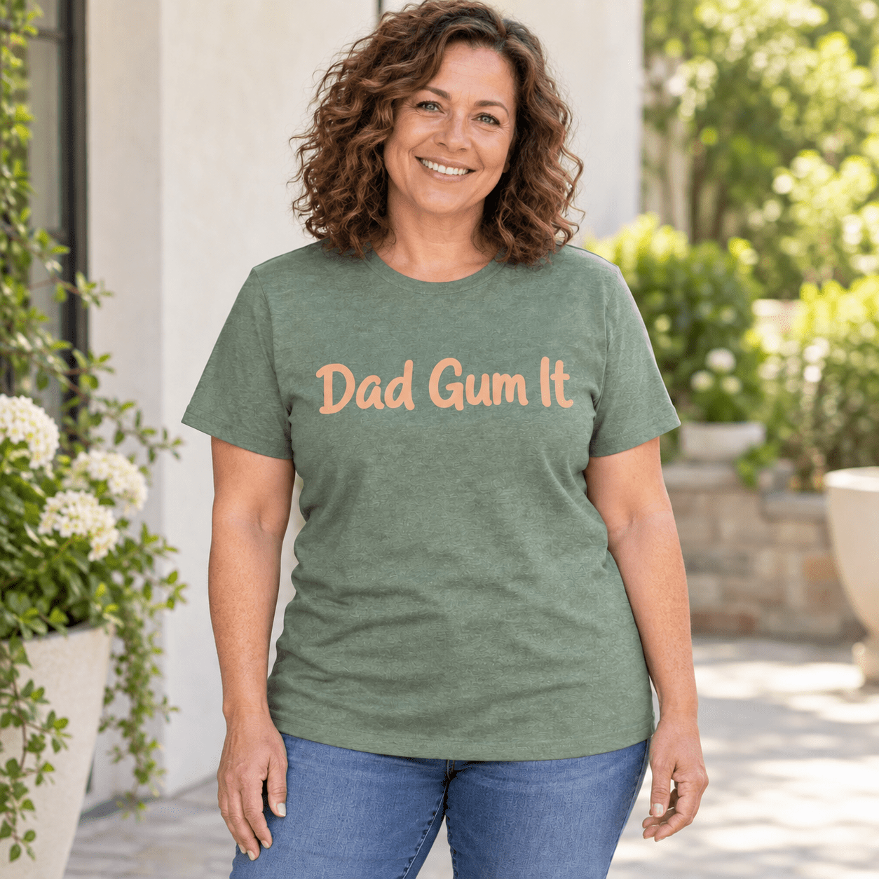 Dad Gum It T-Shirt | Sage Green Southern Graphic Tee - Mountain Cookin' with Missy