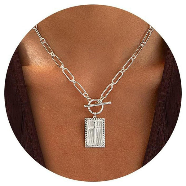 Cross Pendant Necklace for Women – 18K Gold Plated or Silver