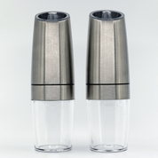 Stainless - Steel Powered Gravity Salt and Pepper Grinder Set - Mountain Cookin' with Missy