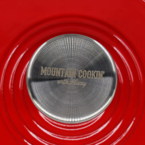 3 Quart Enameled Cast Iron Dutch Oven with Lid - Rooster Red - Mountain Cookin' with Missy