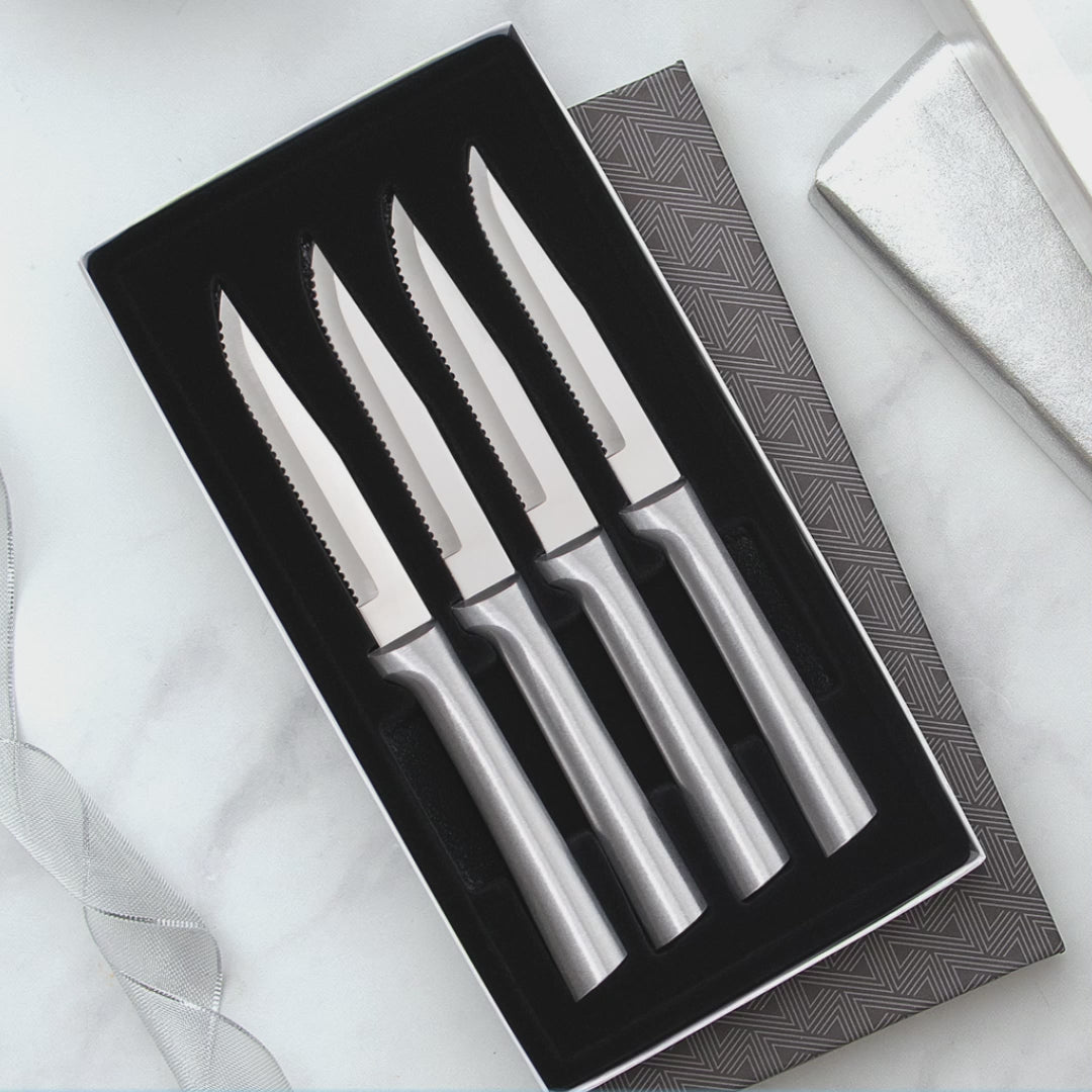 Four Serrated Steak Knives Gift Set
