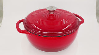 7 Quart Enameled Cast Iron Dutch Oven with Lid - Rooster Red